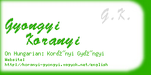 gyongyi koranyi business card